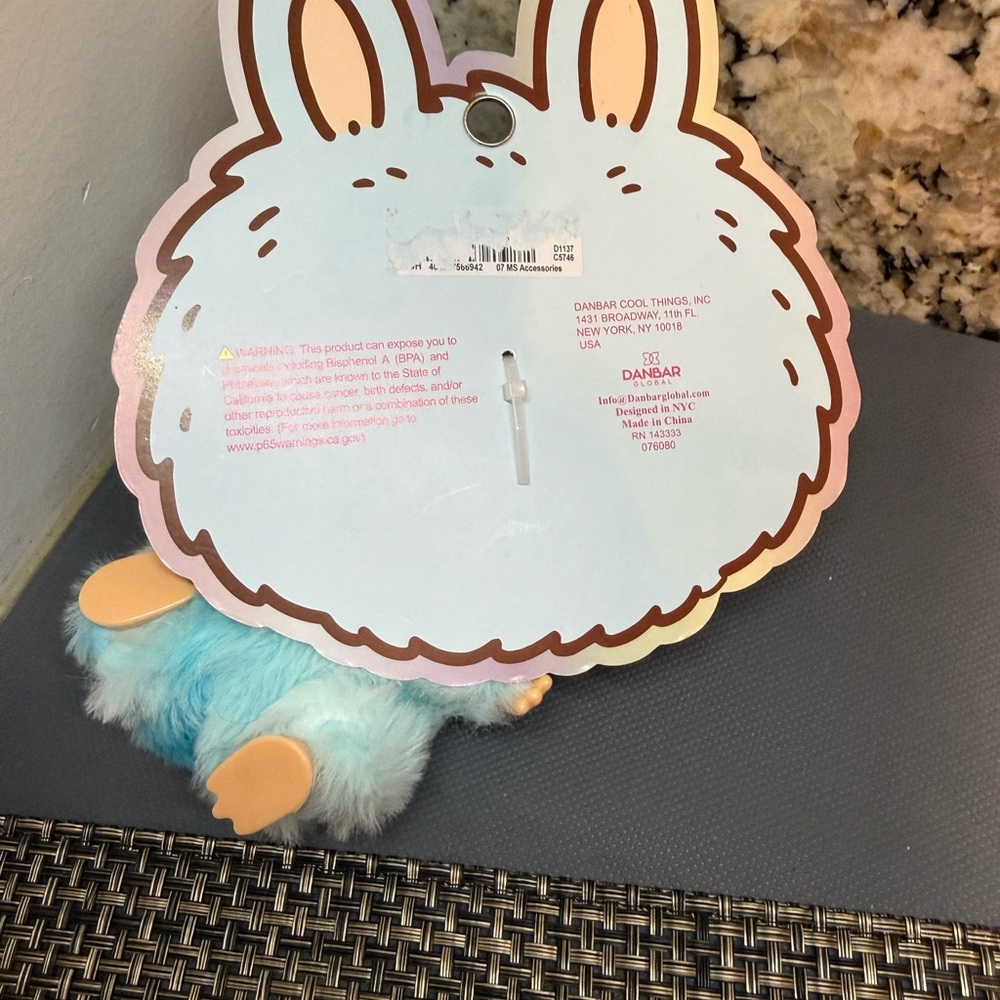 NWT Cutester Blue Ombre Fuzzy Plush Keychain by - Picture 4 of 6